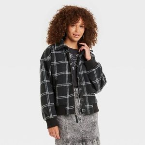 NWT Plaid Bomber Jacket